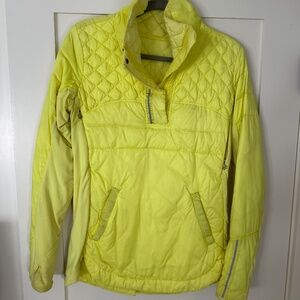 Lululemon What the Fluff Down Filled Quilted Pullover Yellow
